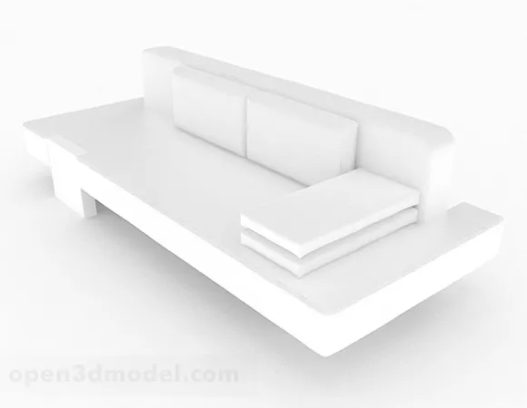 White Multiseater Sofa Furniture 3d model White Multiseater Sofa Furniture 3d model