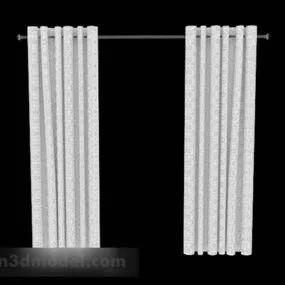 White Pattern Curtain 3d model