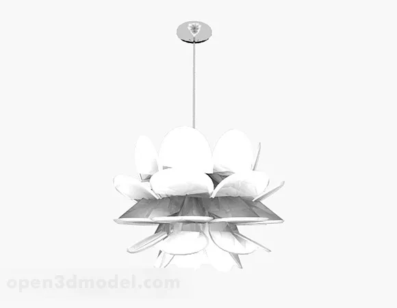 White Flower Chandelier 3d model White Flower Chandelier 3d model