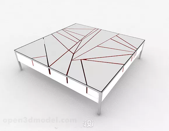 White Marble Coffee Table 3d model White Marble Coffee Table 3d model