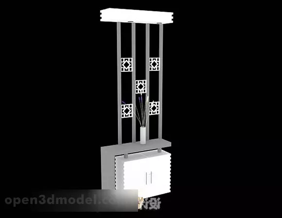White Porch Cabinet Decoration 3d model White Porch Cabinet Decoration 3d model
