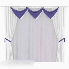 White Purple Curtain 3d model