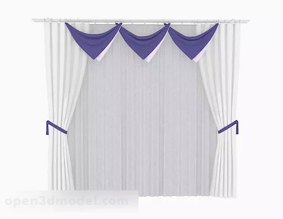 White Purple Curtain 3d model White Purple Curtain 3d model