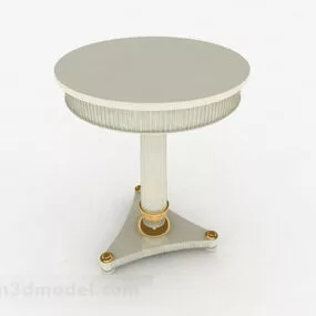 White Round Dining Table 3d model