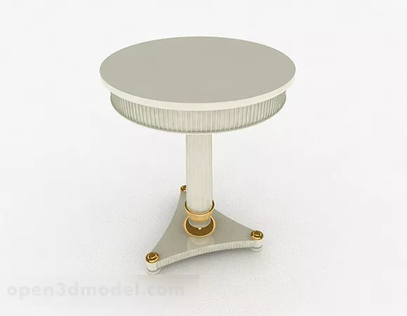 White Round Dining Table 3d model White Round Dining Table 3d model