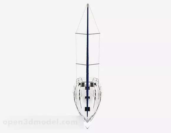 White Sailing Ship Furniture 3d model White Sailing Ship Furniture 3d model