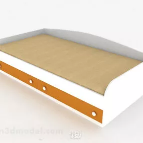 White Single Bed V1 3d model