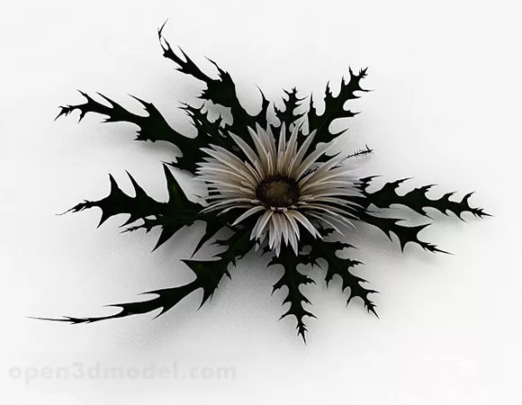 White Single Flower Dandelion Plant 3d model White Single Flower Dandelion Plant 3d model