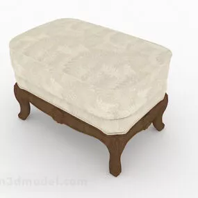 White Classic Sofa Stool 3d model