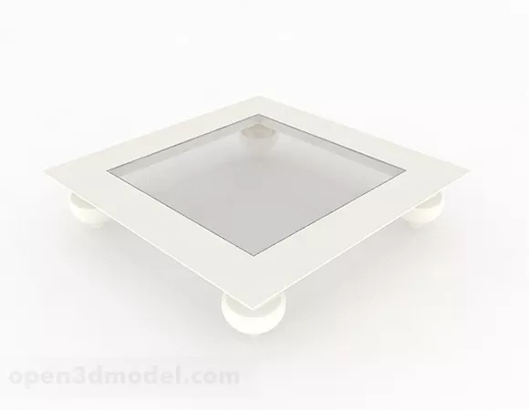 White Square Coffee Table 3d model White Square Coffee Table 3d model