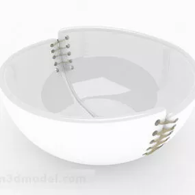 White Stone Home Decoration Container 3d model