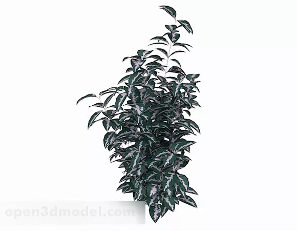 White Stripe Leaves On Green Background 3d model White Stripe Leaves On Green Background 3d model
