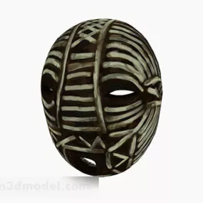 White Stripe Mask Decoration 3d model