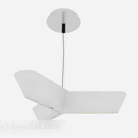 White Three Leaf Chandelier 3d model
