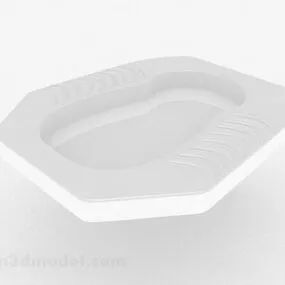 White Toilet Squat Toilet 3d model
