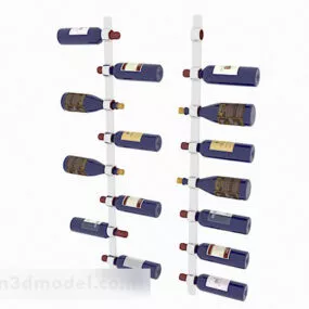 White Top-painted Metal Wine Rack 3d model