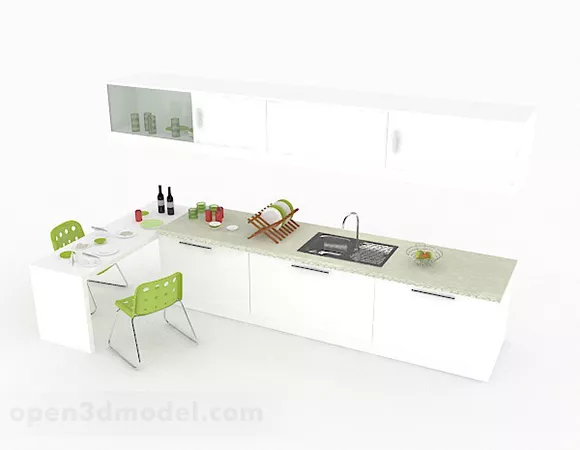 White Upper And Lower Kitchen 3d model White Upper And Lower Kitchen 3d model