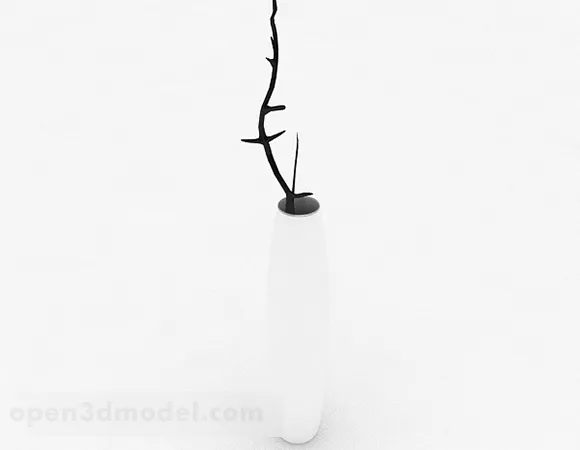 White Vase Dry Branches Decoration 3d model White Vase Dry Branches Decoration 3d model