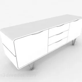White Wooden Tv Cabinet 3d model