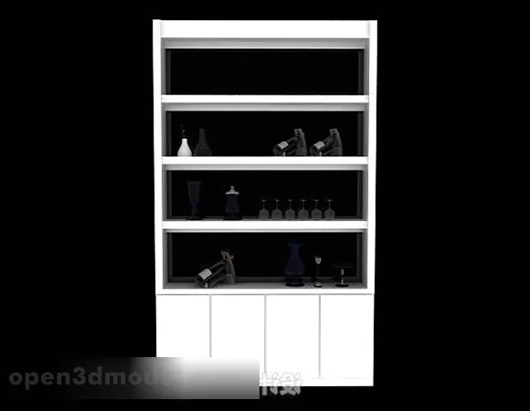 White Paint Wooden Display Cabinet 3d model White Paint Wooden Display Cabinet 3d model