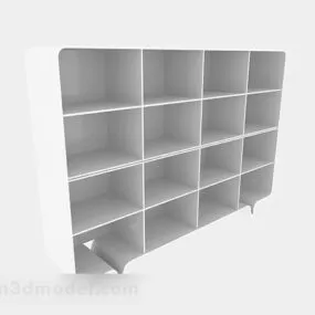 White Wooden Simple Display Cabinet 3d model