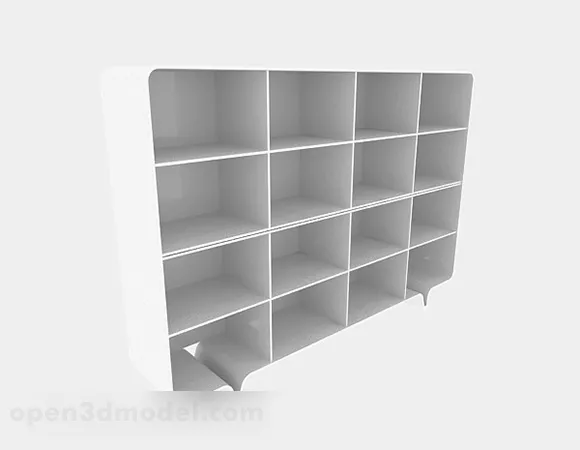 White Wooden Simple Display Cabinet 3d model White Wooden Simple Display Cabinet 3d model