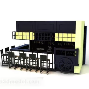 Wine Cabinet Bar Furniture Set 3d model