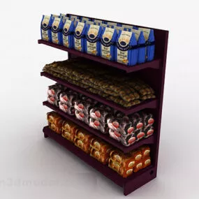Wine Red Wooden Product Display Stand 3d model