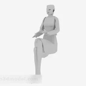 Woman Sitting Character 3d model