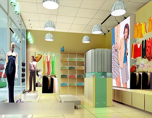 Women Clothing Store Design Interior 3d model Women Clothing Store Design Interior 3d model