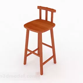 Wooden Bar Stool 3d model