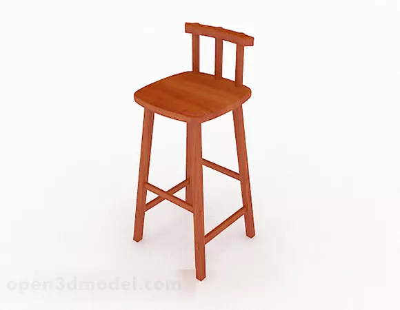 Wooden Bar Stool 3d model Wooden Bar Stool 3d model
