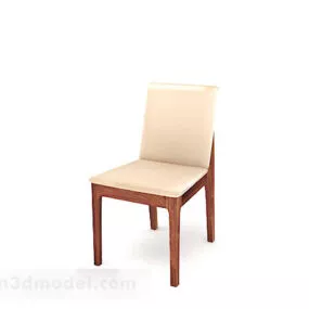 Wooden Beige Home Chair 3d model