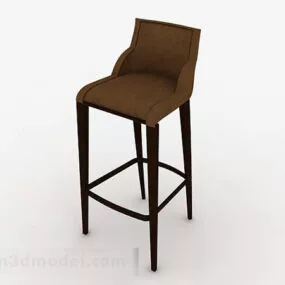 Wooden Brown Bar Chair V1 3d model
