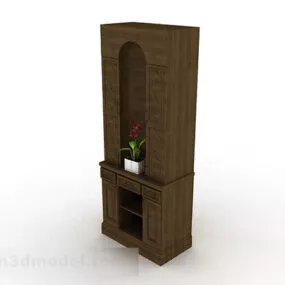 Wooden Brown Decorative Partition 3d model