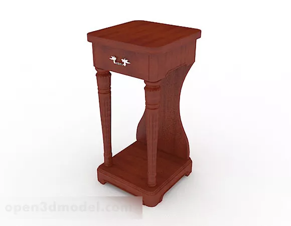 Dressing Table With Mirror, Shelf 3d model