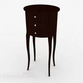 Classic Wooden Brown Flower Stand 3d model