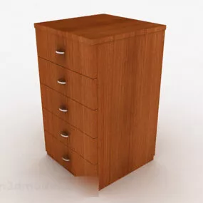 Wooden Brown Home Cabinet 3d model