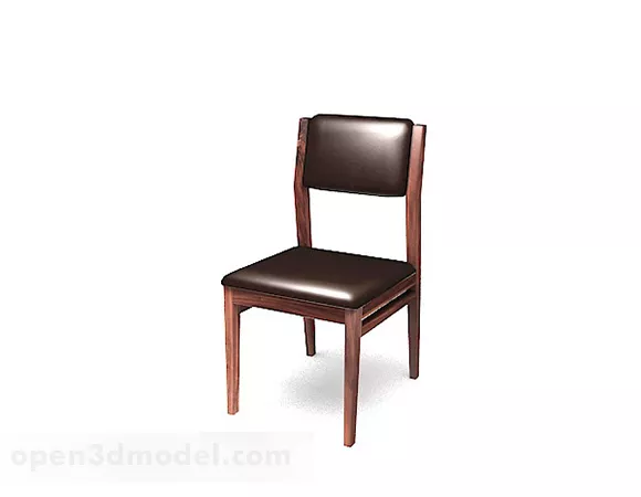 Wooden Brown Leather Home Chair 3d model Wooden Brown Leather Home Chair 3d model