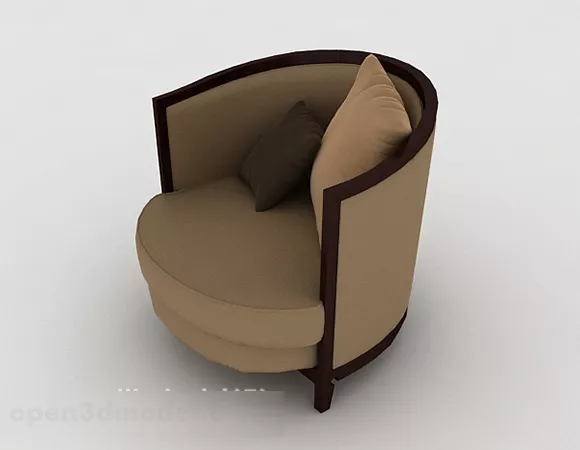 Wooden Brown Home Leisure Single Sofa 3d model Wooden Brown Home Leisure Single Sofa 3d model