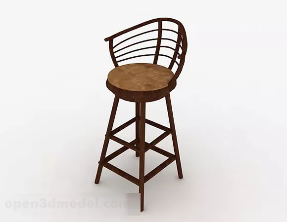 Wooden Brown Leisure High Chair 3d model Wooden Brown Leisure High Chair 3d model