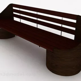 Wooden Brown Lounge Chair 3d model