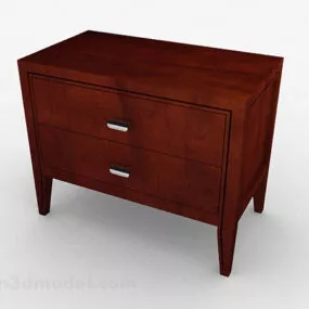 Brown Minimalist Bedside Table Design 3d model