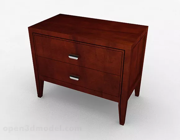 Brown Minimalist Bedside Table Design 3d model Brown Minimalist Bedside Table Design 3d model