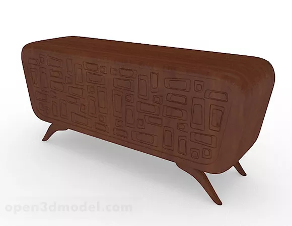 Wooden Brown Personality Tv Cabinet 3d model Wooden Brown Personality Tv Cabinet 3d model