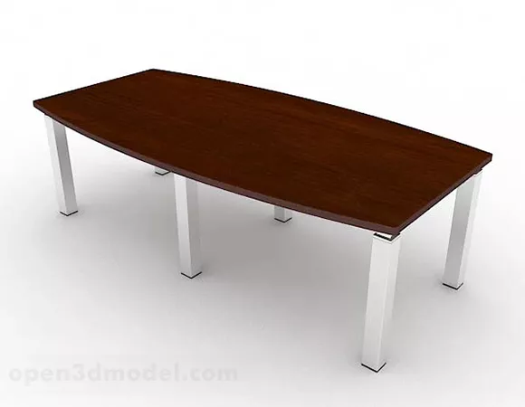 Conference Table With Eight Chairs 3d model