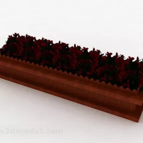 Wooden Courtyard Pot 3d model