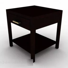 Wooden Dark Brown Small Coffee Table 3d model