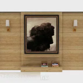 Wooden Decorative Background Wall 3d model