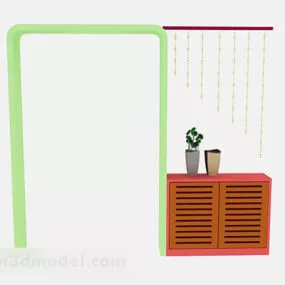 Wooden Entrance Cabinet 3d model